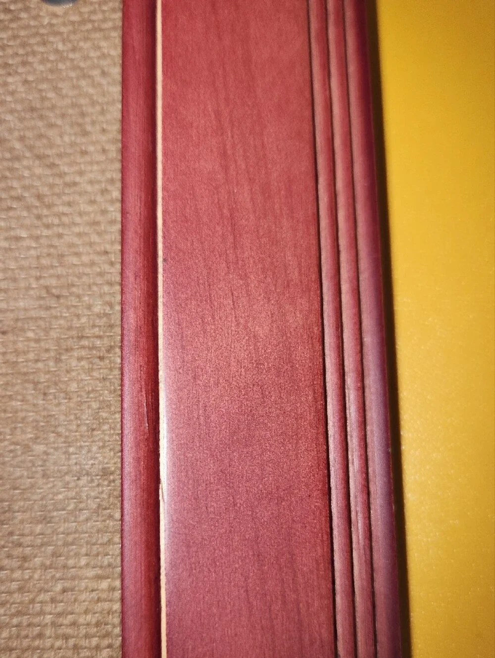 Wooden Picture Frame in Distressed Red with Burlap Backing - Unbranded